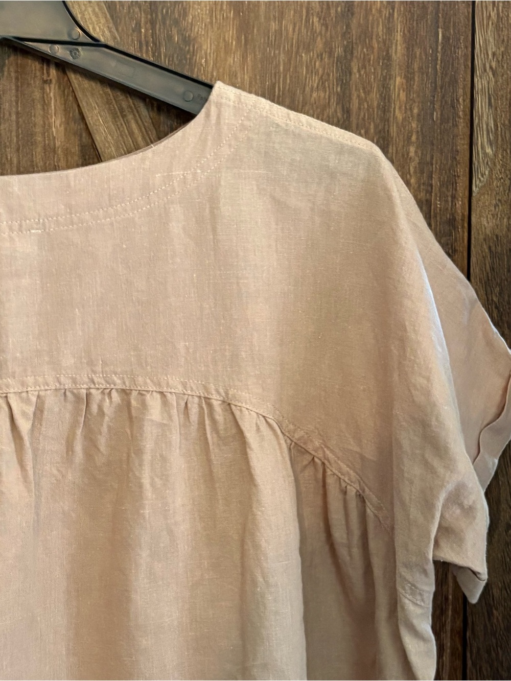 Grade & Gather Short Sleeve Mini Dress in Taupe; Large - Picture 10 of 14